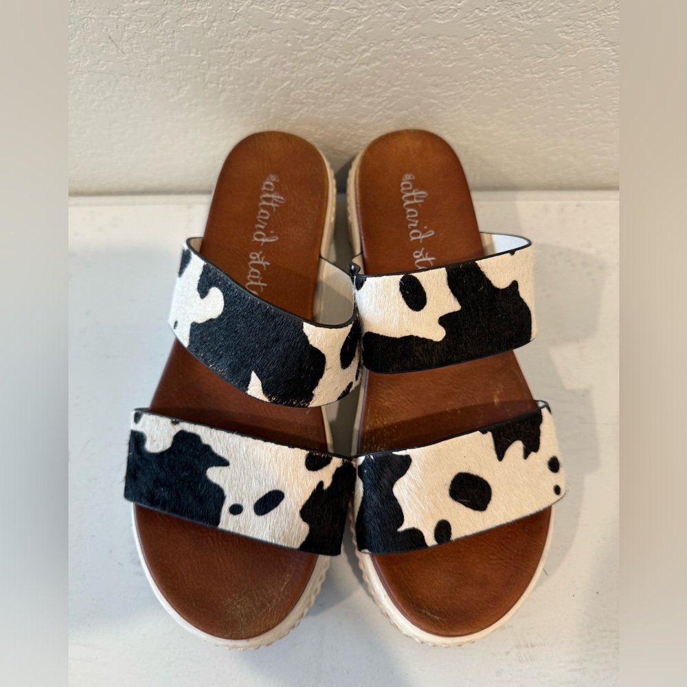 Altar’d State Cow Print Platform Sandals